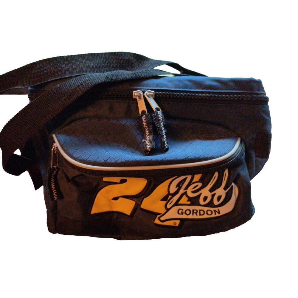 Jeff Gordon Soft Side Cooler Blue With Can Holder On Lid